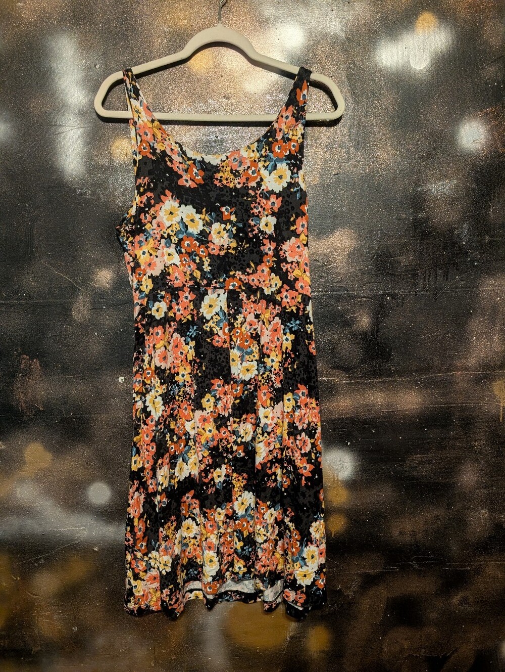 Maurices Black Mini Dress with Coral, White & Blue Floral Print - Picture 3 of 6